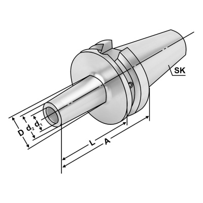 Fräsaufnahme für Einschraubfräser BT50-M8-138-L100 Kemmler