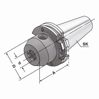 403.04.20.1.K Оправка для концевых фрез SK 40-20-100  Kemmler (Germany)