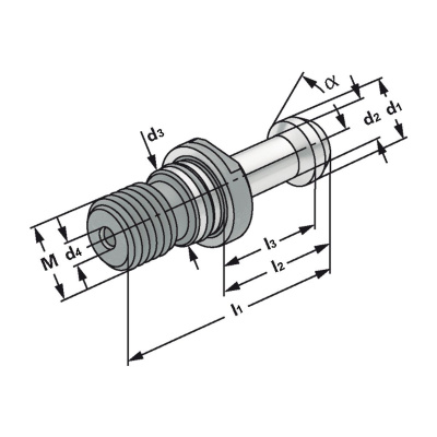 Anzugsbolzen HURCO SK40 mit Passung Kemmler