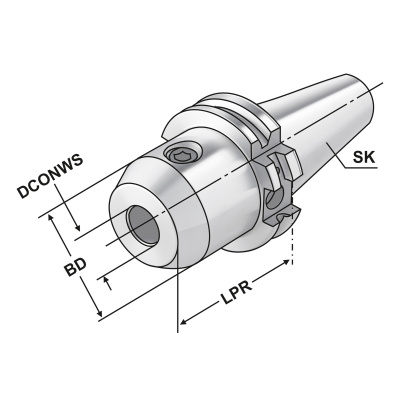 DB-P-43RFL04121 Оправка для концевых фрез SK 40-12-100 Premium (Germany) 