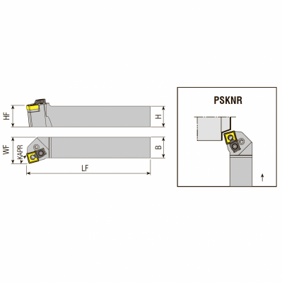 DB-P-PSKNL2525M15C Державка токарная PSKNL 2525 M15C левая Premium
